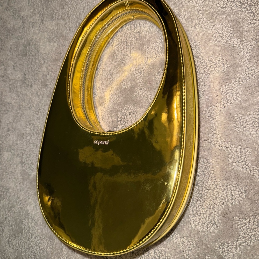 Coperni Mini Swipe Mirrored Metallic Gold Tote Bag